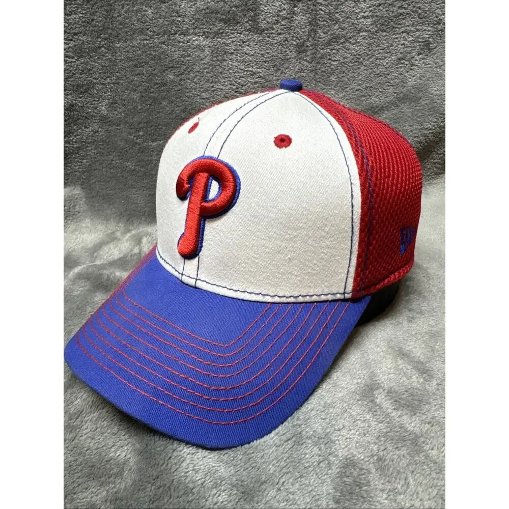 Phillies New Era 39thirty Hat Small/Medium Flex MLB Red‎ White Blue HTF Rare
